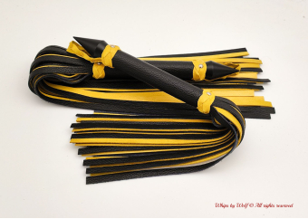 Single Large Flogger in Black and Shiny Yellow