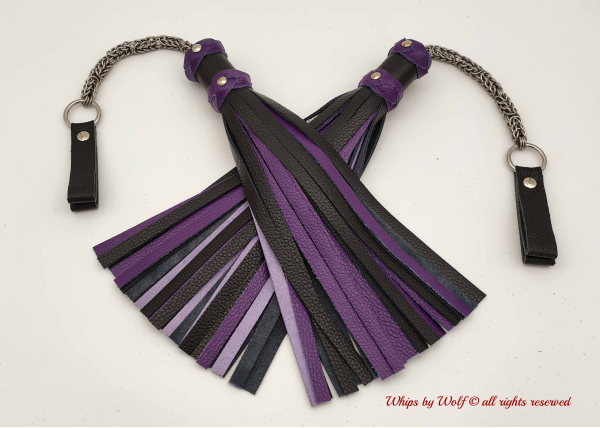 MTO Black & Purple Poi Floggers 