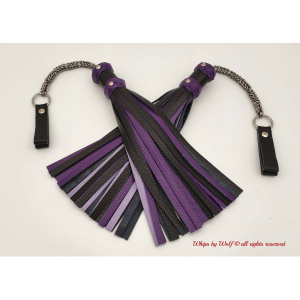 MTO Black & Purple Poi Floggers 