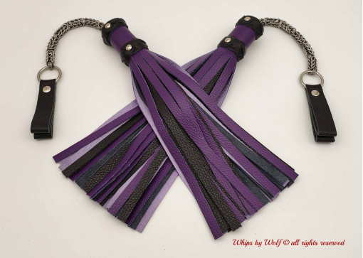 MTO Purple & Black Poi Floggers 