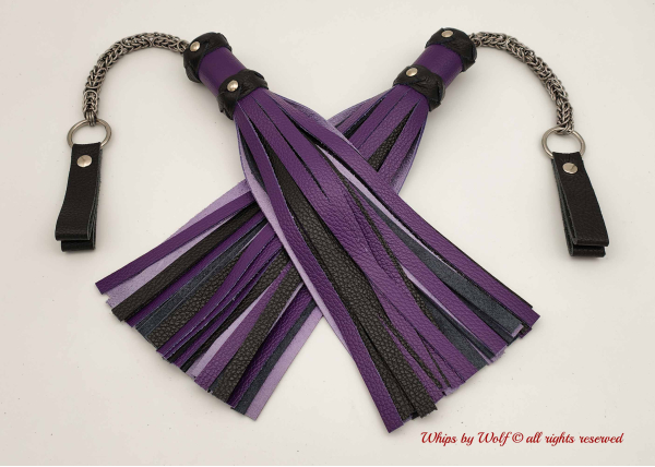 MTO Purple & Black Poi Floggers 
