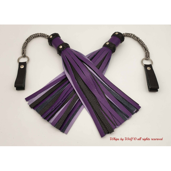 MTO Purple & Black Poi Floggers 