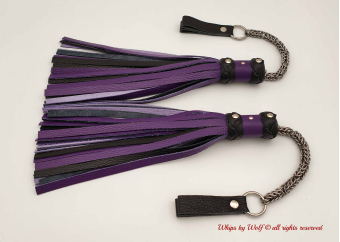 MTO Purple & Black Poi Floggers 