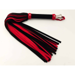 Single Large Flogger in Black & Red Suede feeling leather