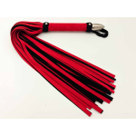 Single Large Flogger in Red & Black Suede feeling leather