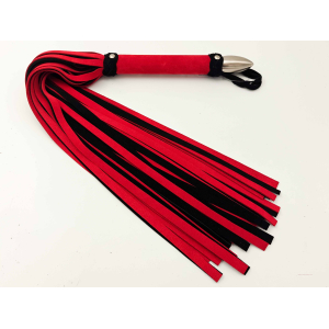 Single Large Flogger in Red & Black Suede feeling leather