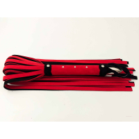 Single Large Flogger in Red & Black Suede feeling leather