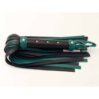 Single Medium Flogger in Black & Forest Green