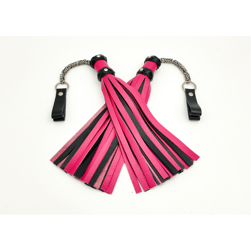 MTO Pink & Black Poi Floggers 