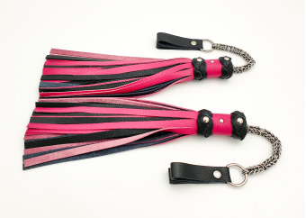 MTO Pink & Black Poi Floggers 