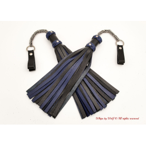 MTO Black & Dark Blue Poi Floggers 