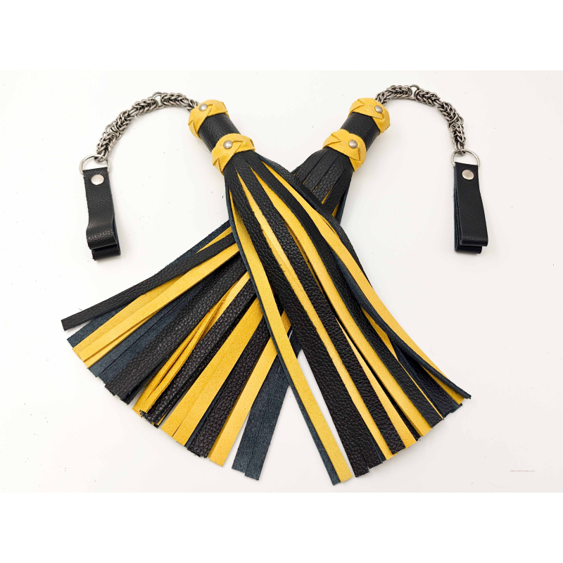 Poi Floggers in Black and Shiny Yellow