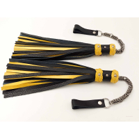 Poi Floggers in Black and Shiny Yellow
