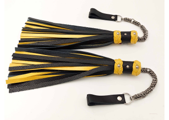 Poi Floggers in Black and Shiny Yellow