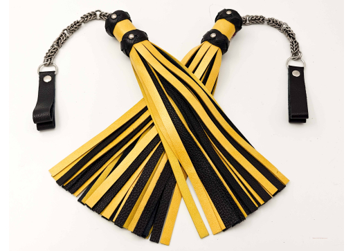 Poi Floggers in Shiny Yellow & Black