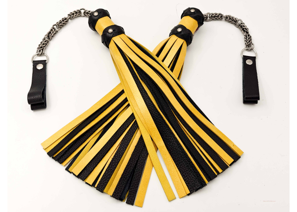 Poi Floggers in Shiny Yellow & Black