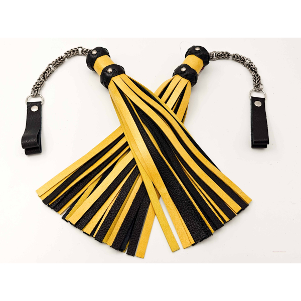 Poi Floggers in Shiny Yellow & Black