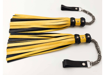 Poi Floggers in Shiny Yellow & Black