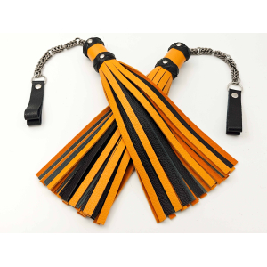 Poi Floggers in Tangerine and Black