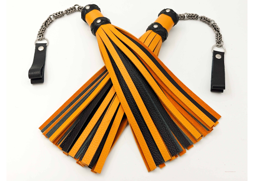 Poi Floggers in Tangerine and Black