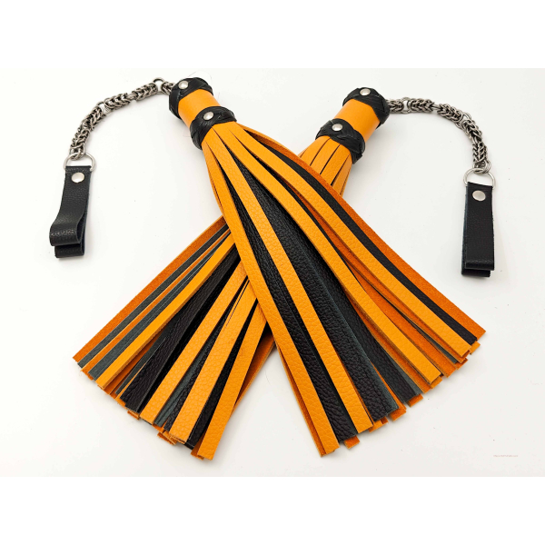 Poi Floggers in Tangerine and Black