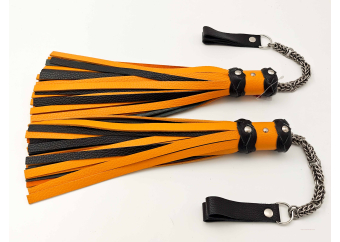 Poi Floggers in Tangerine and Black