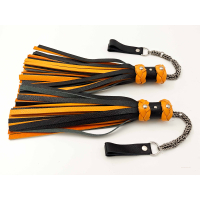 Poi Floggers in Black & Tangerine