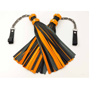 Poi Floggers in Black & Tangerine