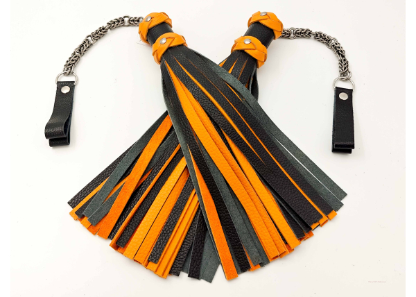 Poi Floggers in Black & Tangerine