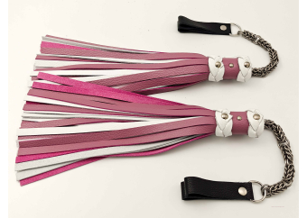 Poi Floggers in Pink & White