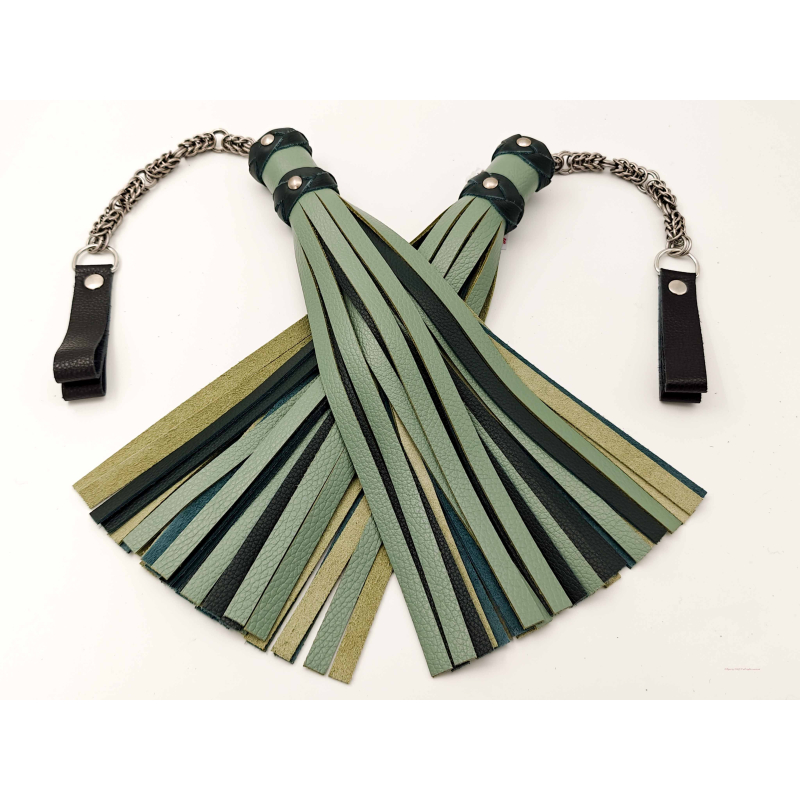 Poi Floggers in Green & Black
