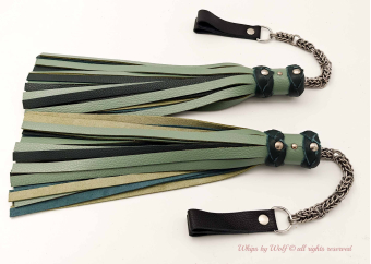 Poi Floggers in Green & Black