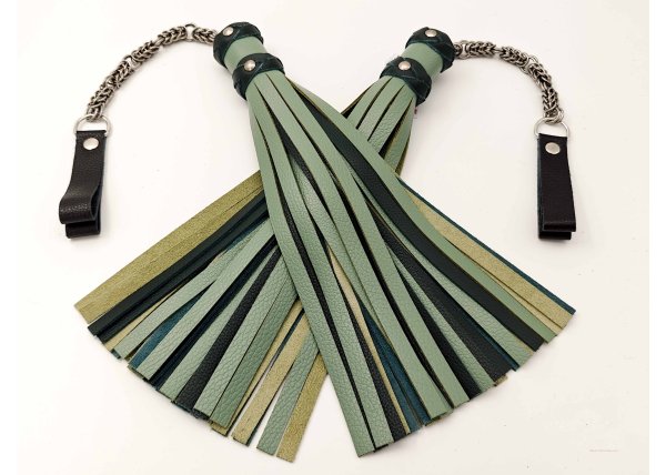 Poi Floggers in Green & Black