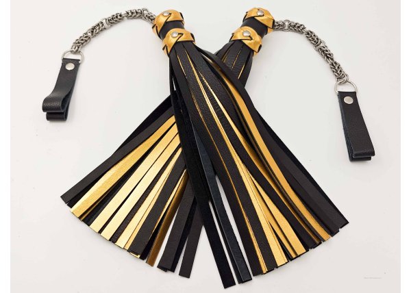Exclusive Poi Floggers in Sharp Gold and Thuddy Black