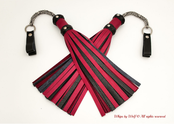 Poi Floggers In Red & Black