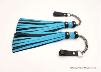 Poi Floggers in Turquoise & Black