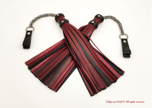 Poi Floggers in Burgundy and Black