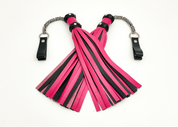 MTO Pink & Black Poi Floggers 