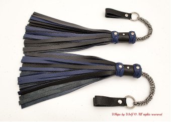 MTO Black & Dark Blue Poi Floggers 