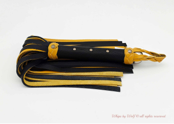 Single Medium Flogger in Black & Yellow