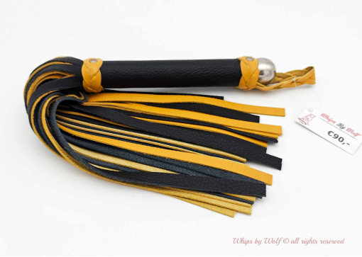 Single Medium Flogger in Black & Yellow