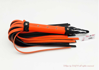 Single Medium Flogger in Orange and Black