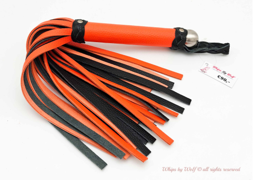 Single Medium Flogger in Orange and Black