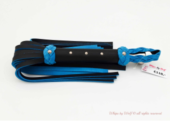 Single Medium Flogger in heavy & Sharp Exclusive Black & Turquoise 